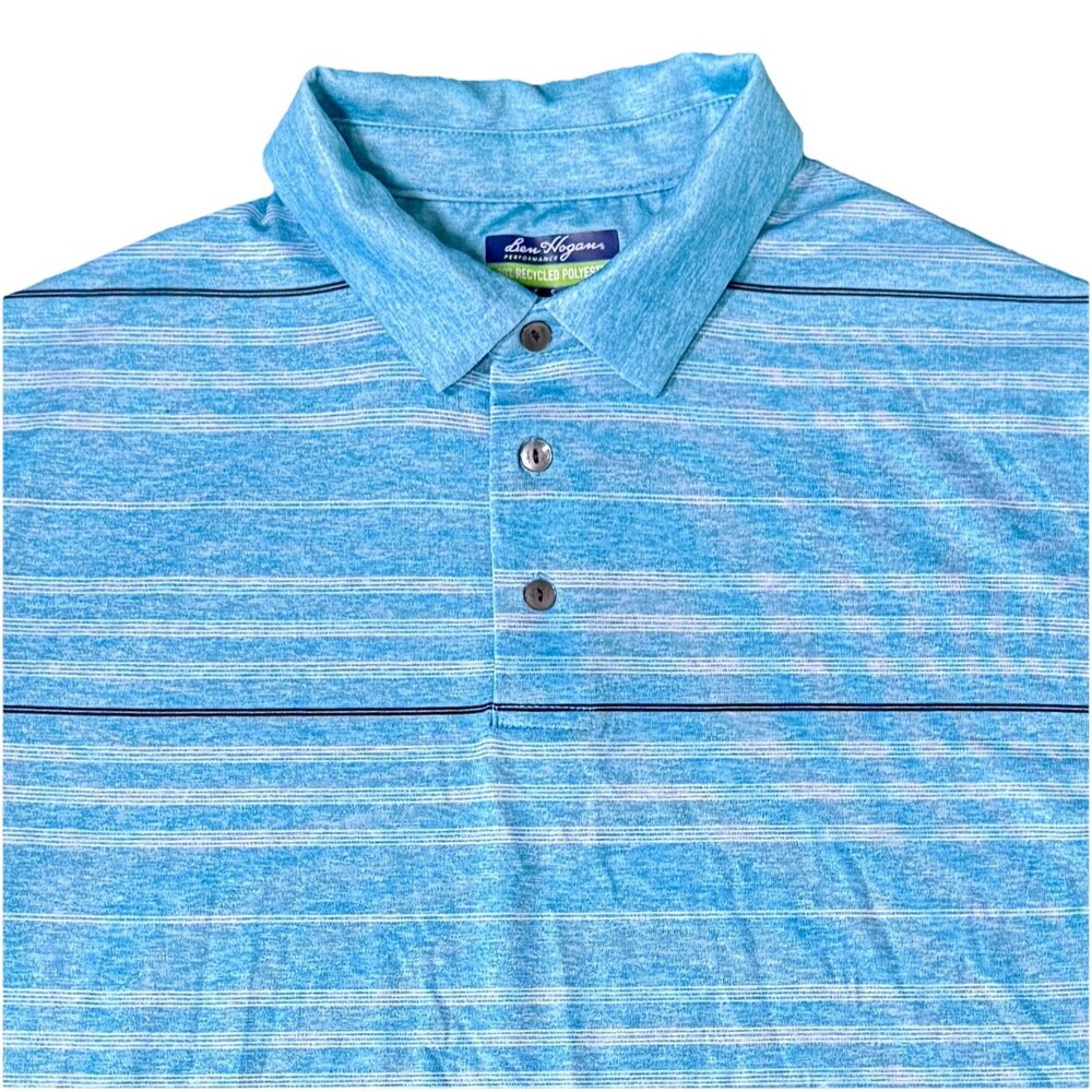 Ben Hogan‎ Performance Golf Polo Men’s Small Blue Striped Short Sleeve Shirt
